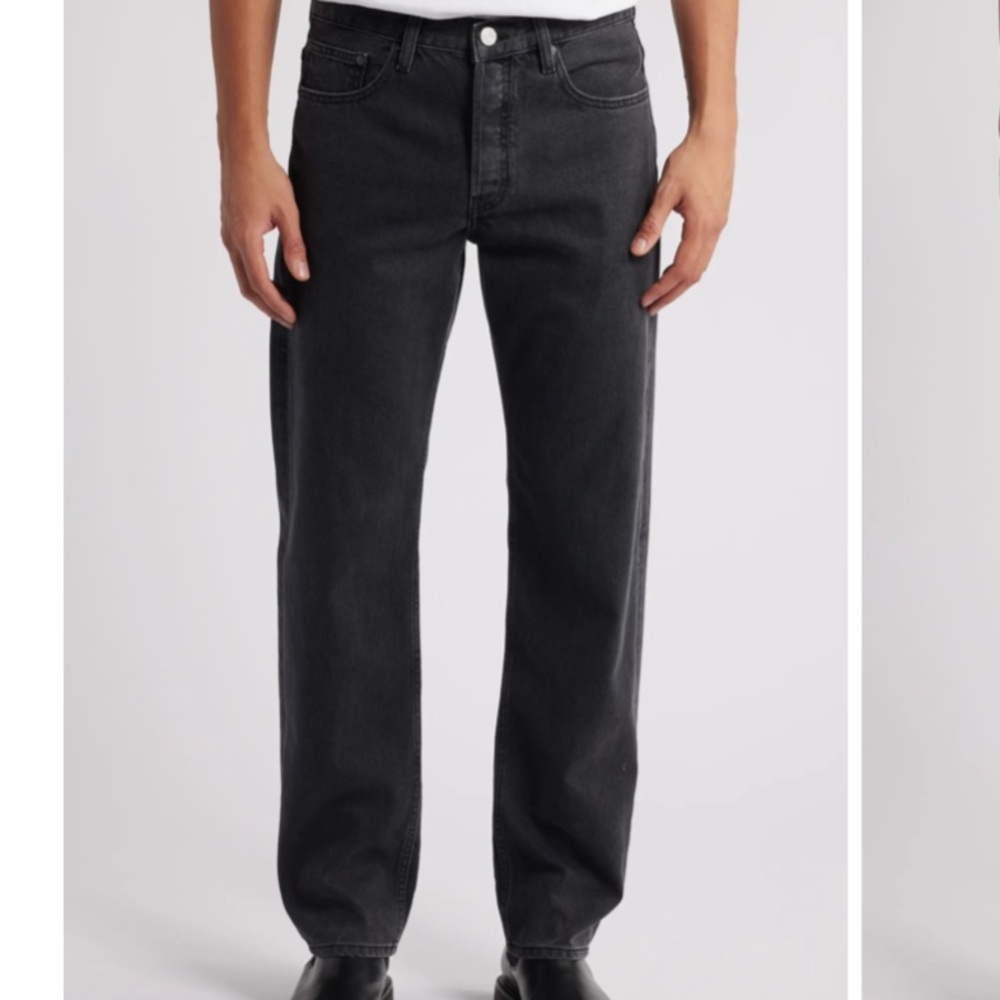 Frame Denim Men's Washed Black The Straight Jeans